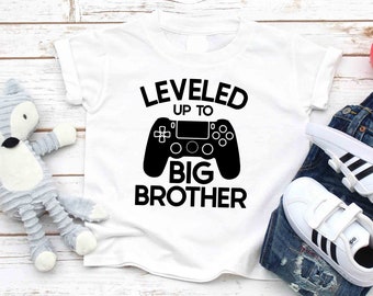 Leveled Up Big Brother T-Shirt: Gamer Baby Announcement