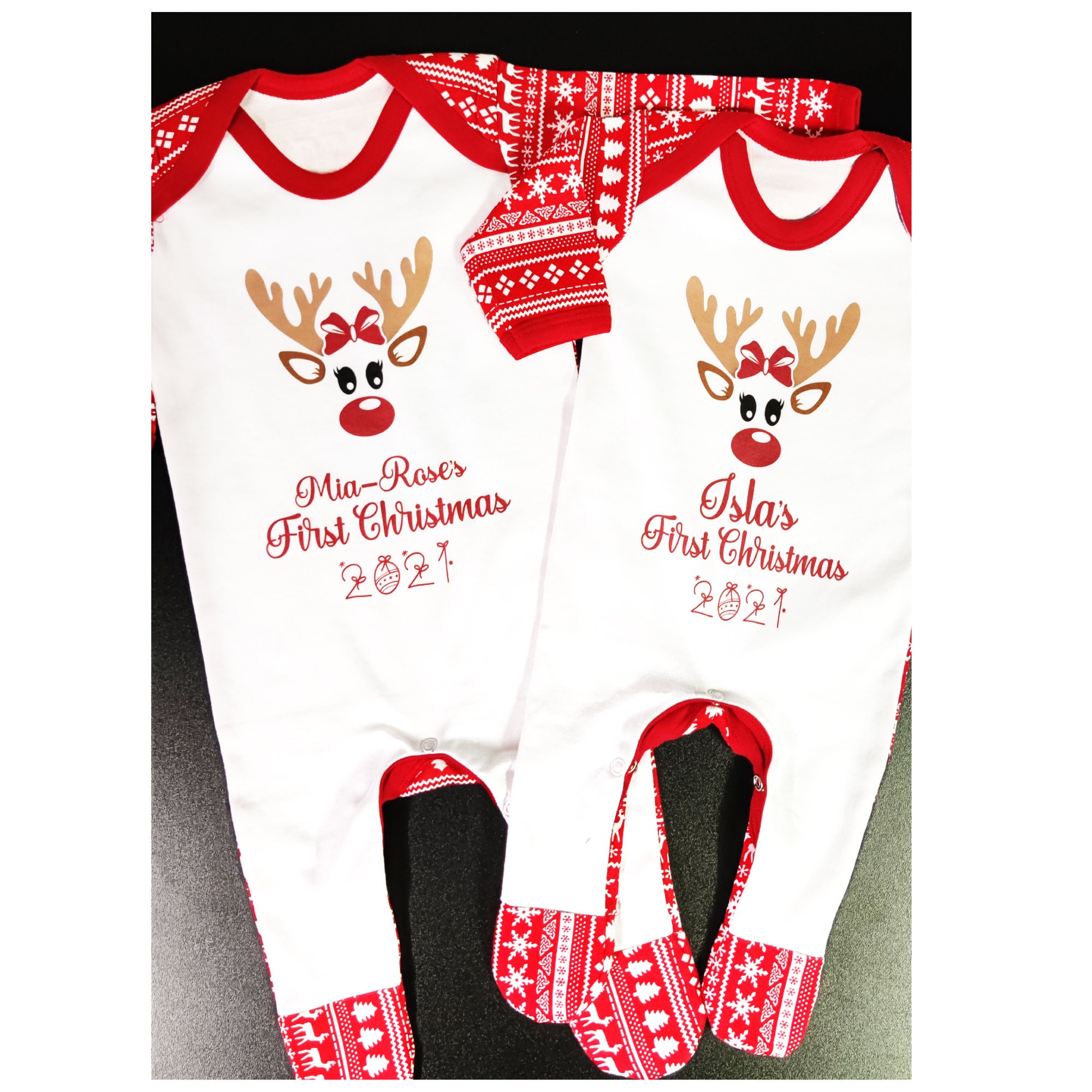 Unisex Baby Long Sleeve Reindeer Footed One-Piece Pajamas - Gymmies