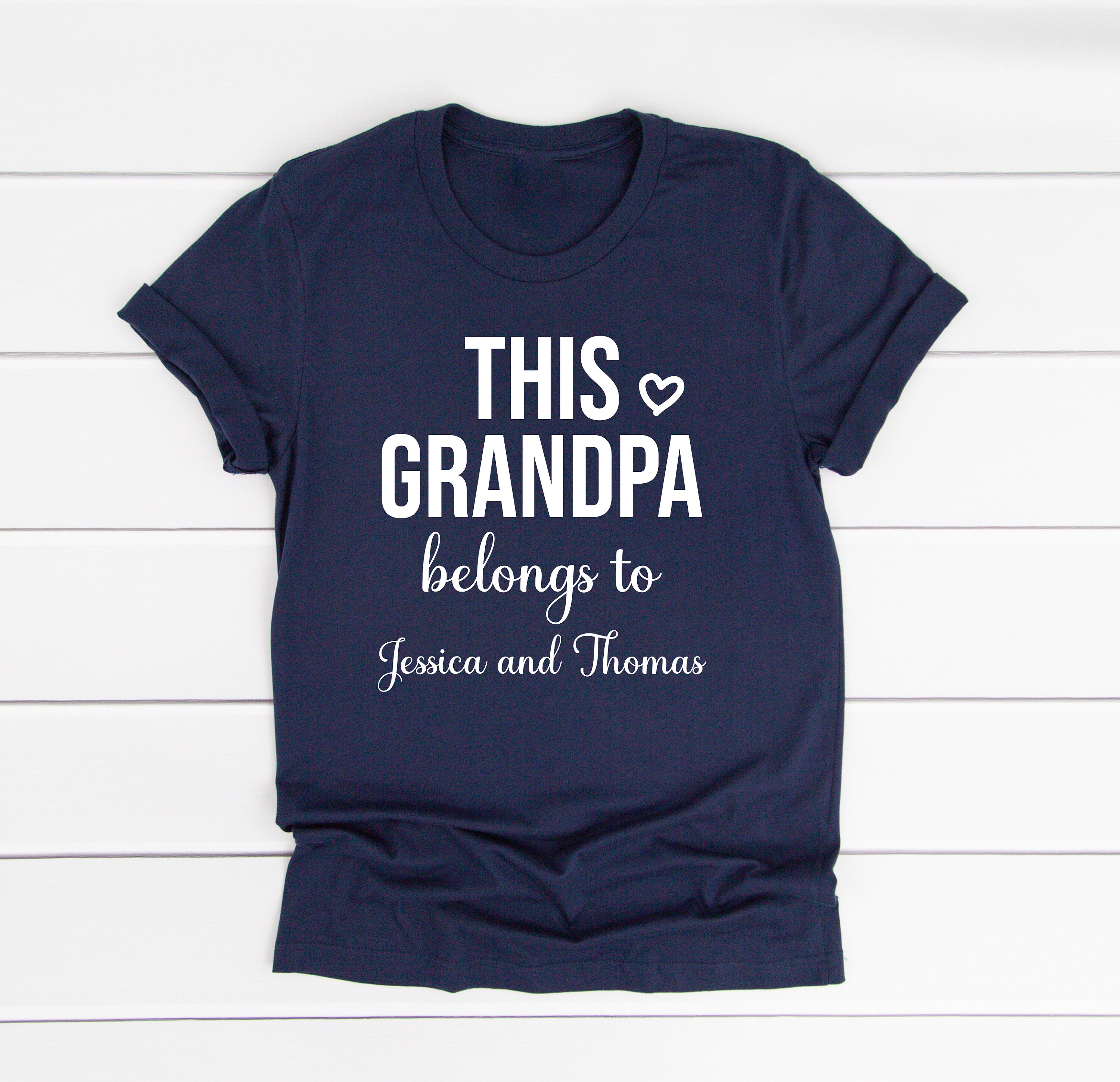 Image of This Grandpa Belongs To | Any Names Personalized Grandad Shirt, Fathers Day Gift, Custom Shirt For