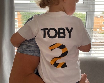Personalized Construction Digger Birthday Shirt: Custom Name & Age