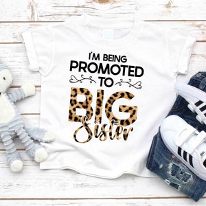 Big Sister Announcement Shirt: Leopard Print Toddler Gift