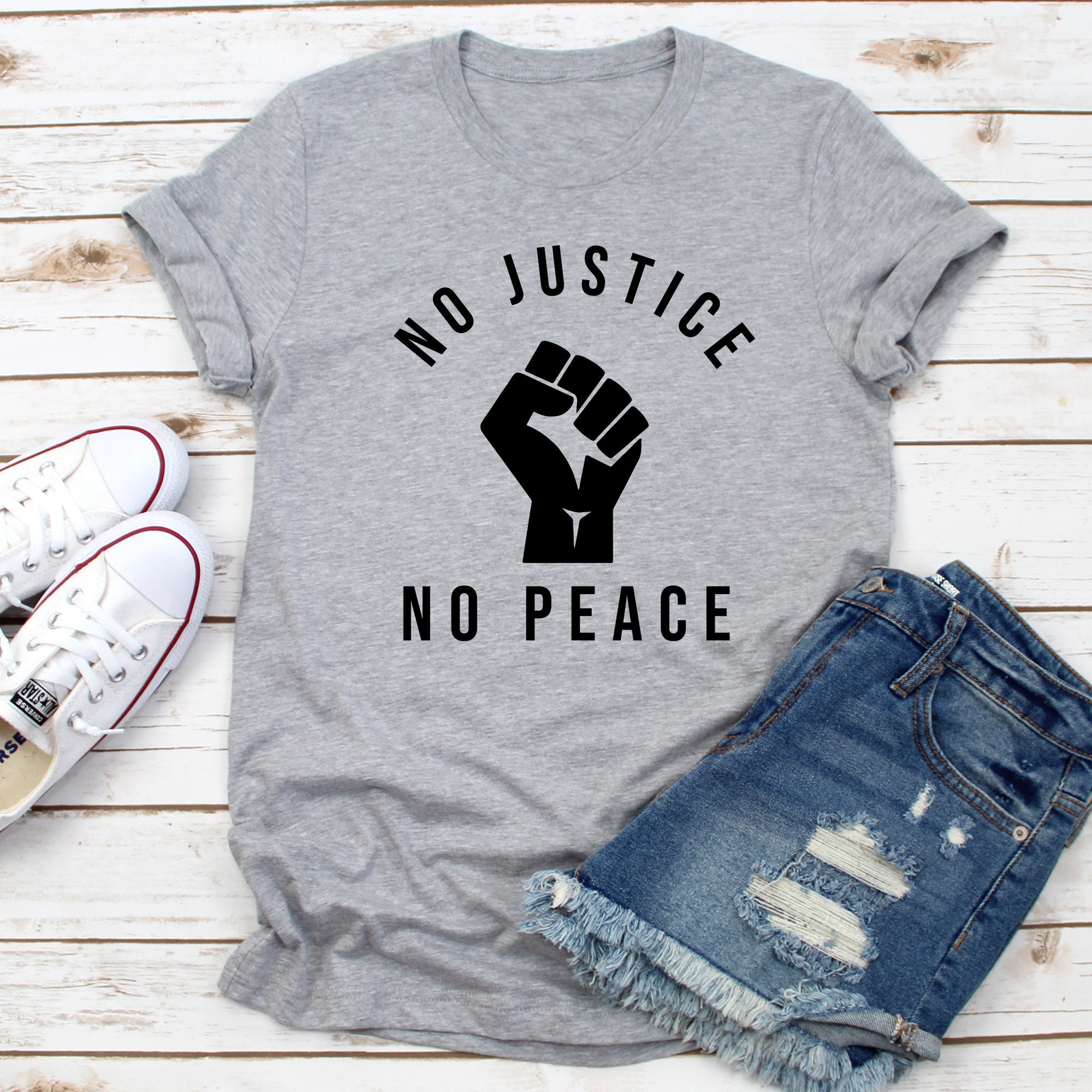 Image of No Justice, No Peace Shirt, Black Lives Matter Shirt, Human Rights History T-Shirt, Racial Equality Justice Shirt