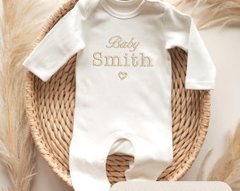 Personalized Embroidered Baby Grow / Romper : Newborn Gift