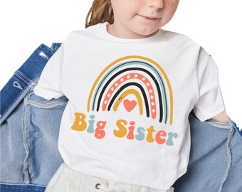 Koszulka Rainbow Big Sister: Koszulka z informacją o narodzinach dziecka
