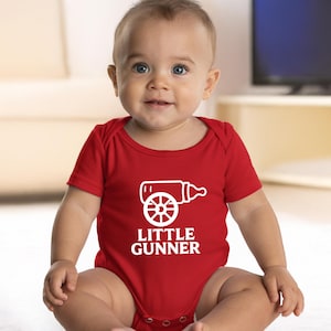 Little Gunner Baby Vest: Red Cotton Football Fan Gift