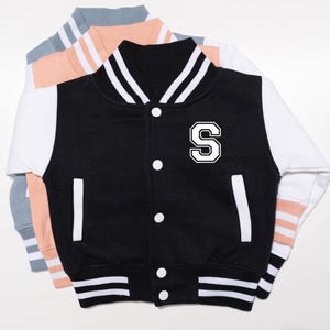 Personalised Kids Varsity Jacket | Initial | Name | Number | Baseball Style | Boys | Girls | Children | Toddler | Baby