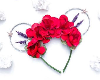 Ariel Floral Wire Mickey Ears