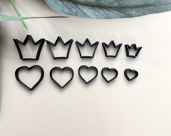 Queen of Hearts Clay Cutters - Disney Inspired Micro Cutters - Polymer Clay Cutters - Custom Cutter - 3D Printed Heart and Crown