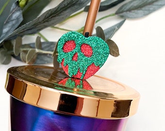 Poison Apple Straw Buddy | Evil Queen inspired Straw Topper | Apple Straw Charm | Straw Decoration