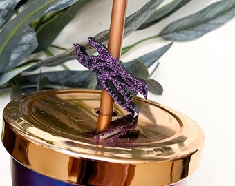 Mistress of Evil Straw Buddy | Maleficent inspired Straw Topper | Dragon Straw Charm | Straw Decoration