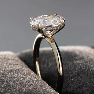 3 CT Oval Cut Moissanite Engagement Ring, Prong Setting, Solitaire Diamond, Anniversary Gift For Her, Straight Shank, Rose Gold Ring