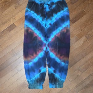 Hand Dyed Double Cotton Gauze Harem Pants with Pockets | Boho Festival Lounge Pants | Elastic Drawstring Waist | One of a Kind