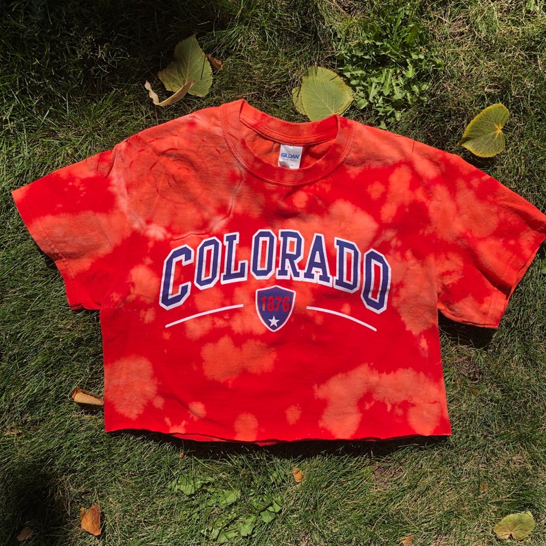 Cropped /& Bleach Dyed Colorado Tee
