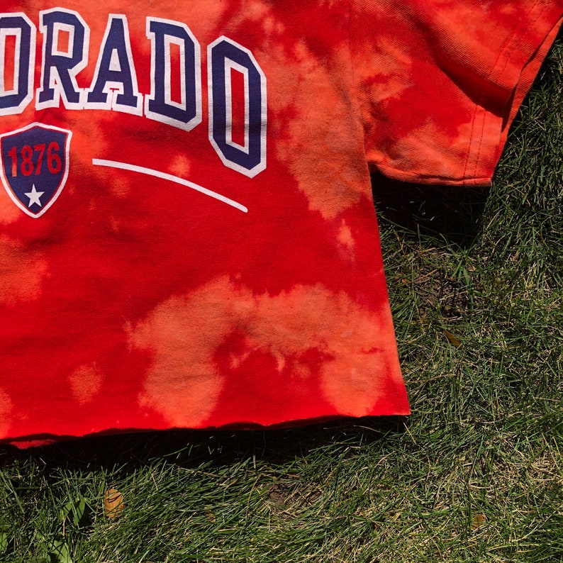 Cropped /& Bleach Dyed Colorado Tee