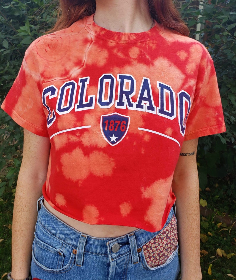 Cropped /& Bleach Dyed Colorado Tee