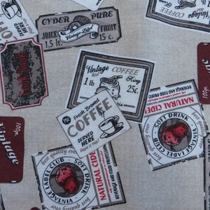 Stoff Coffee Label beige Bild 4