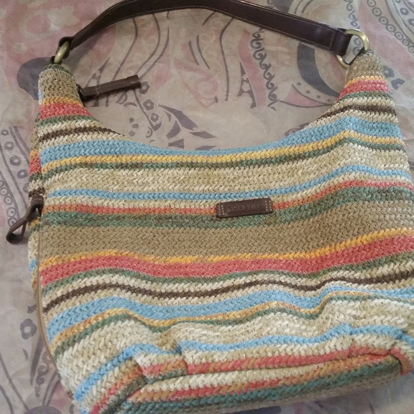 Rosetti Multicolor Striped Crochet Shoulder Bag