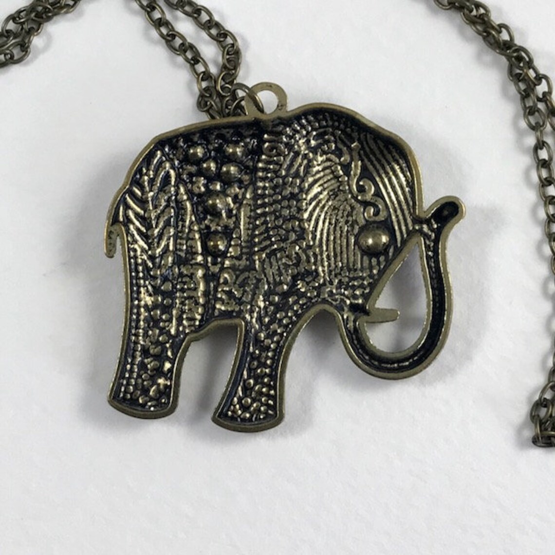 Rhinestone Elephant Pendant Necklace - Etsy