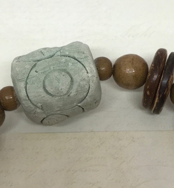 Wood Bead and Clay Necklace - image 3