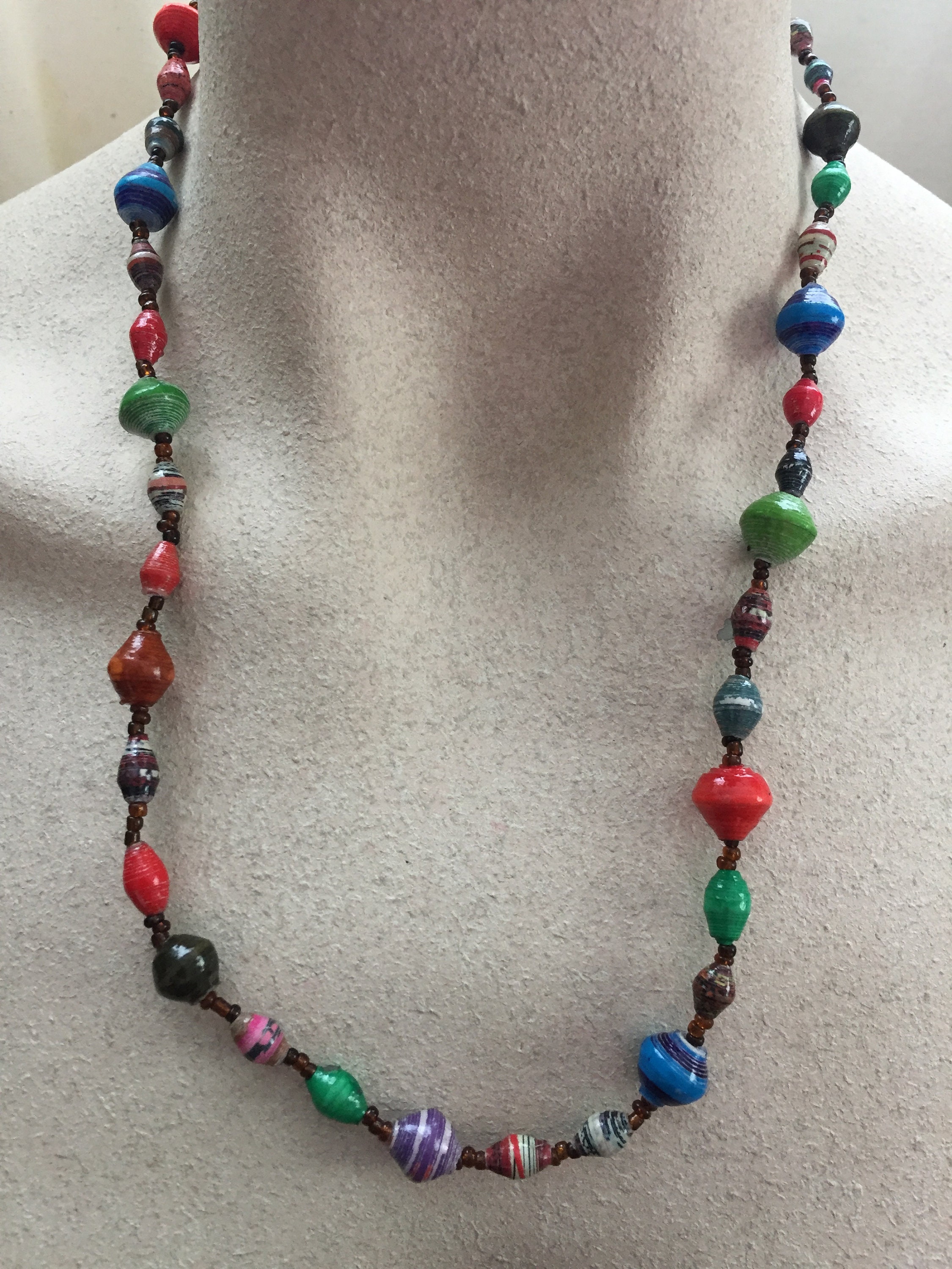 Bead for Life Ugandan Colorful Paper Bead Necklace Etsy UK
