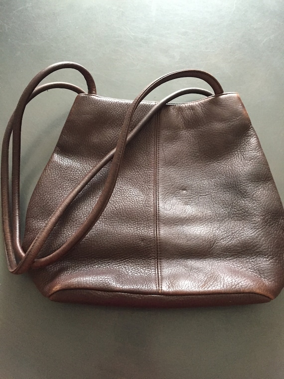 A. Giannetti Brown Genuine Distressed Pebble Leather Purse Etsy