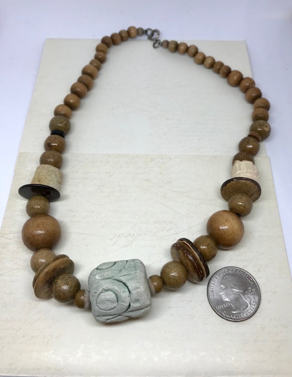 Wood Bead and Clay Necklace - image 2