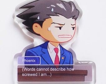 Screwed Attorney Meme Keychain - Anime Acrylic Charm - Gamer Gift