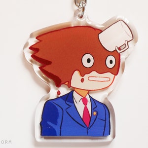 Coffee'd Attorney Keychain - Anime acrylic charm - Attorney Game - Gamer gifts