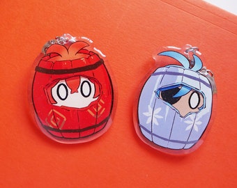 Diluc & Kaeya Slime Barrel Keychains - Genshin Impact - Anime Gamer Gift - Acrylic Charm