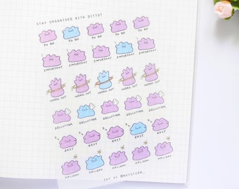 Ditto Planner Stickers - Journal stickers - Washi sticker sheet - Anime Journal Diary Stickers - Anime Gamer Gift