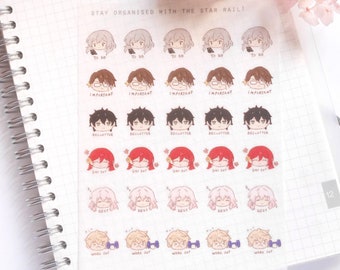 Honkai Star Rail Washi Planner Stickers - Washi sticker sheet - Schedule book cute anime stationery