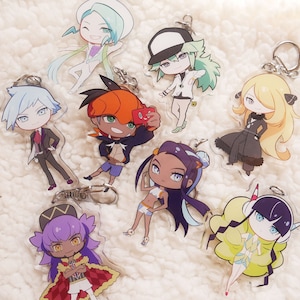 KEYCHAINS - Gym Leaders and Champions (13 characters) - Gamer Gift - Anime Acrylic Keychain Charm