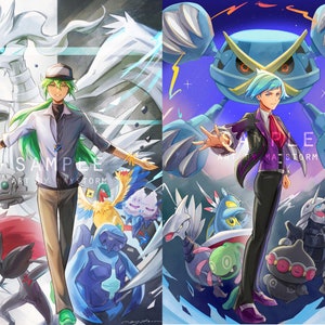 Gym Leaders and Champions 11" x 16" Posters Art Print Poster - PKMN - N - Steven - Anime Game Poster - Gamer Gifts - Pokemas