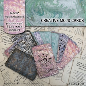Kreative Mojo Karten Sammlung, Ephemera, druckbare Bilder, druckbare Kunst, sofortiger Download, Originalkunst, inspirierende Zitate