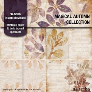 Magical Autumn Collection, Printable Images, Instant Download, Digi Kit, Plants, Trees, Leaves, Eco Prints image 3
