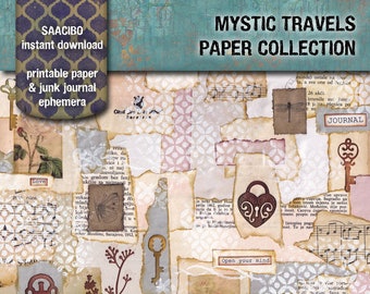 Mystic Travels Paper Collection: Junk Journal Ephemera (Digital Download)