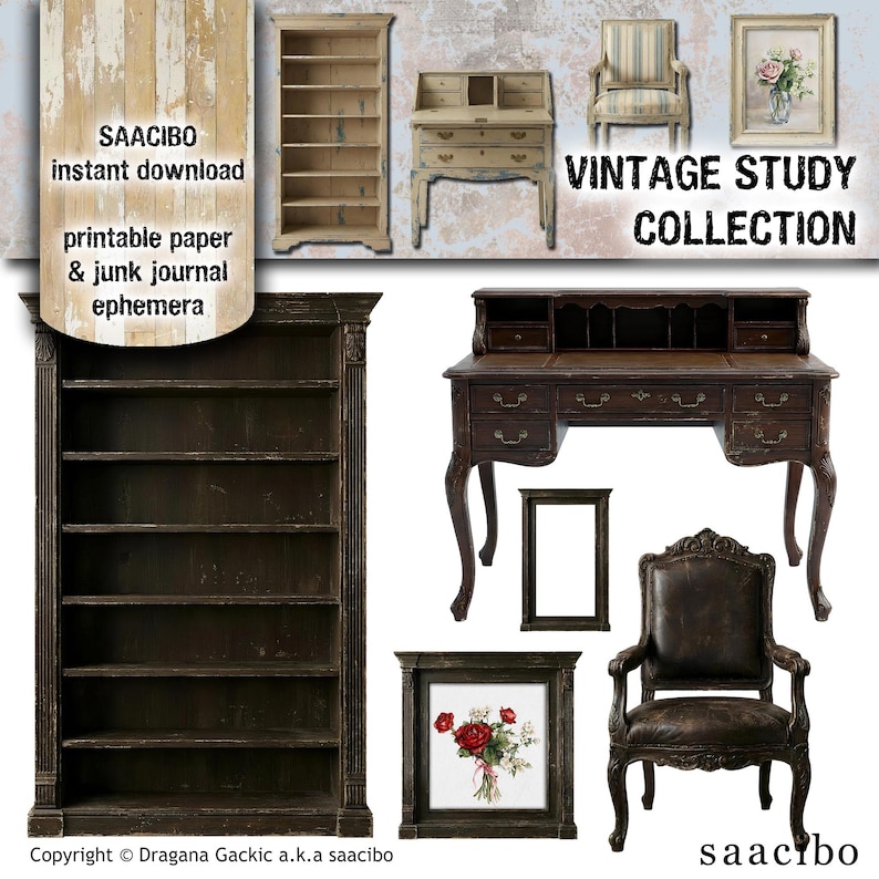 Study Collection Vintage Study Collection - A4 and Letter Format (digital Download) - Etsy