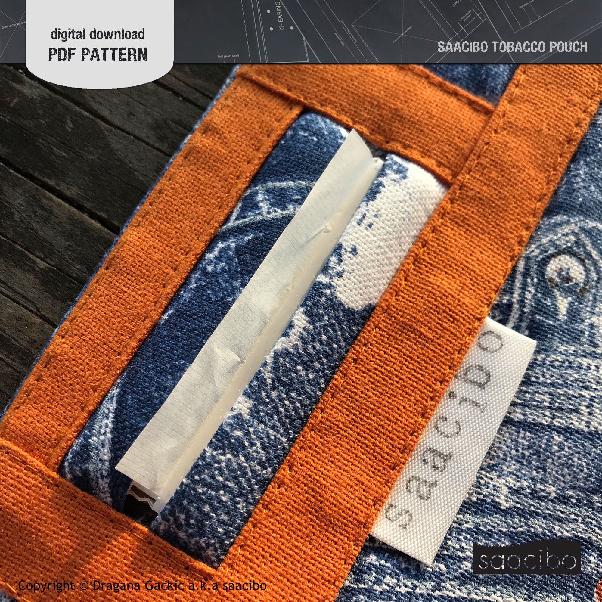 Tobacco Pouch Sewing Pattern, Rolling Cigarette Organizer (PDF Pattern)