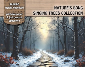 Singing Trees Printable Paper: Nature Junk Journal Kit (Digital Download)