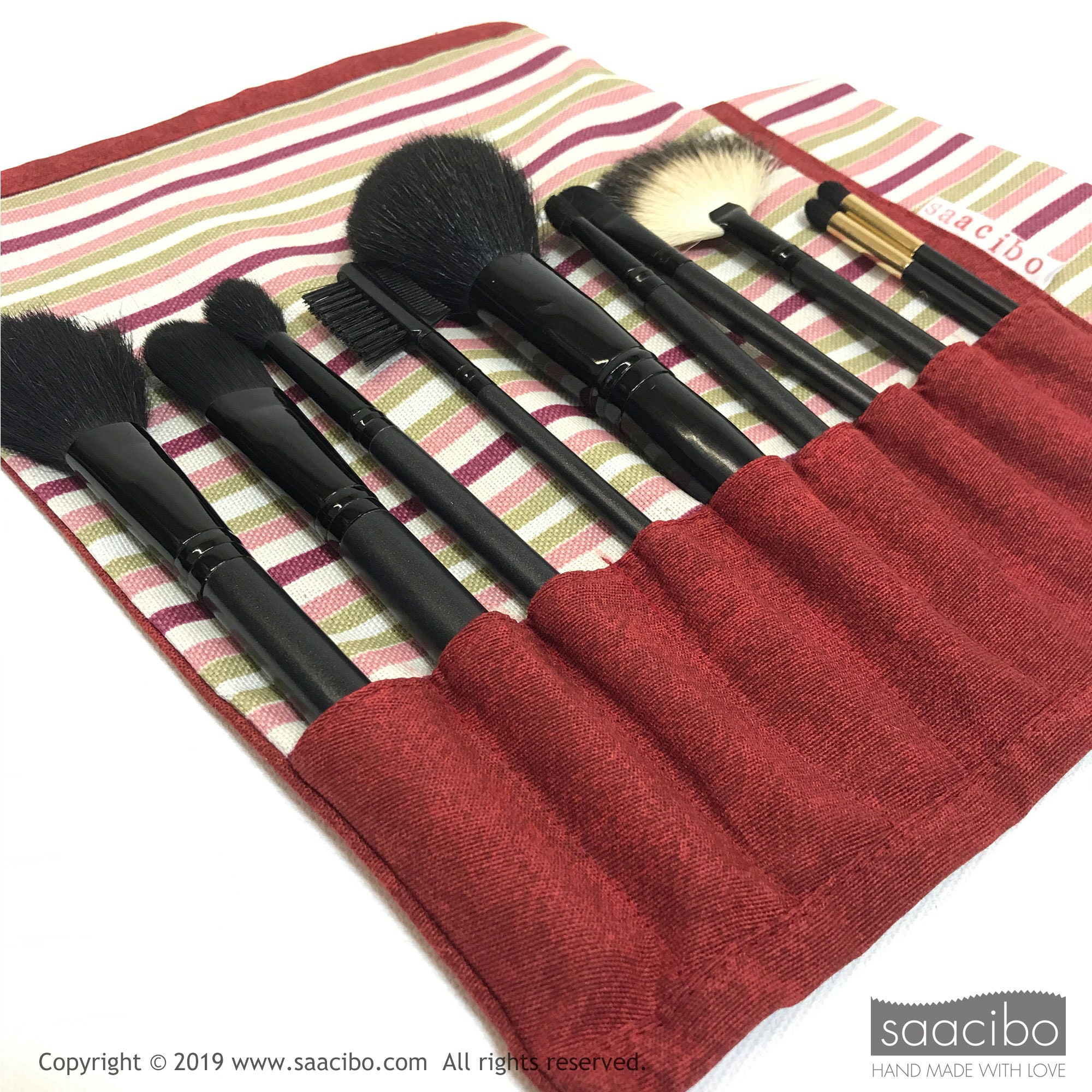 Portable Makeup Brush Roll Cosmetic Case Cosmetic Brushes Etsy