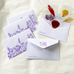 Spécimens floraux séchés, pressés et plastifiés - Lot de 5 spécimens dans 1 enveloppe