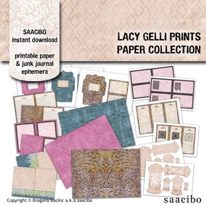 Lacy Gelli Prints Paper Collection, Original Artwork, Printable Images ...