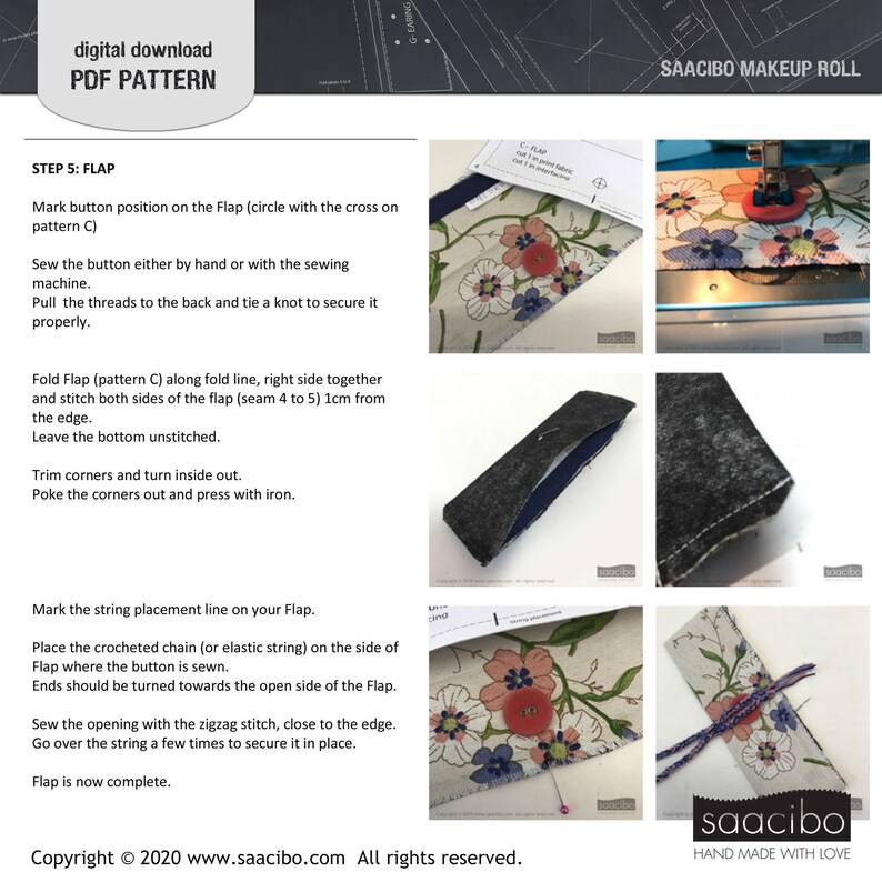 Printable Pdf PDF Sewing Pattern Digital Makeup Brushes - Etsy Canada