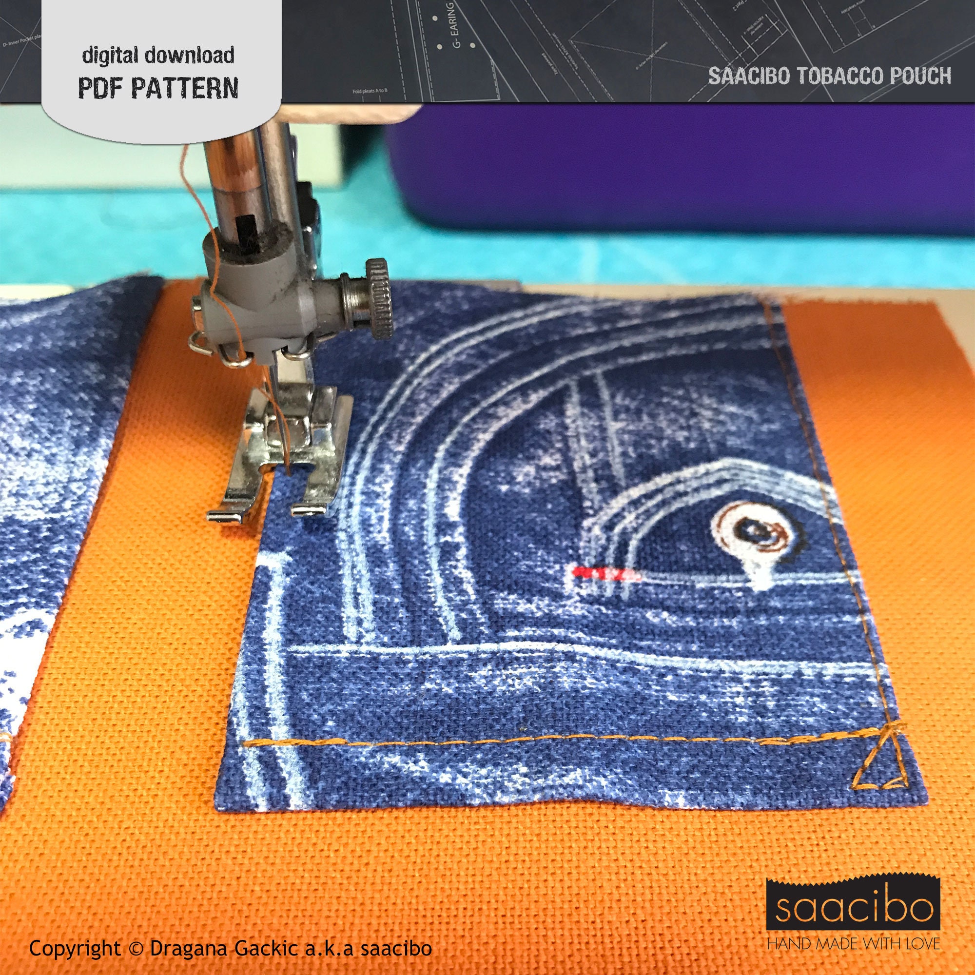 tobacco sewing machine Tobacco Pouch Sewing Pattern, Rolling Cigarette Organizer (PDF Pattern)