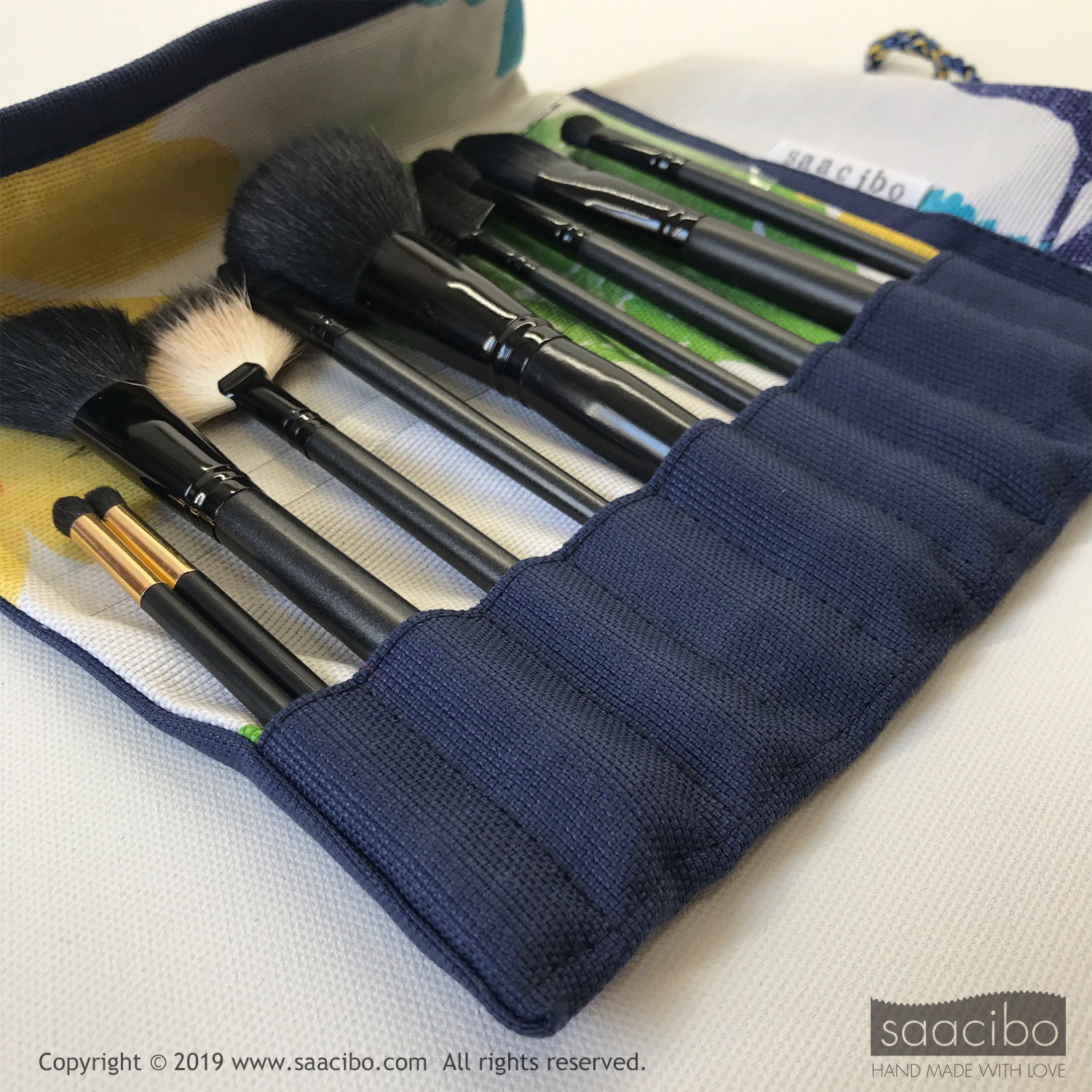 Portable Makeup Brush Roll Cosmetic Case Cosmetic Brushes Etsy