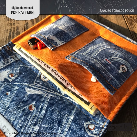 Tobacco Pouch Sewing Pattern, Rolling Cigarette Organizer (PDF Pattern)