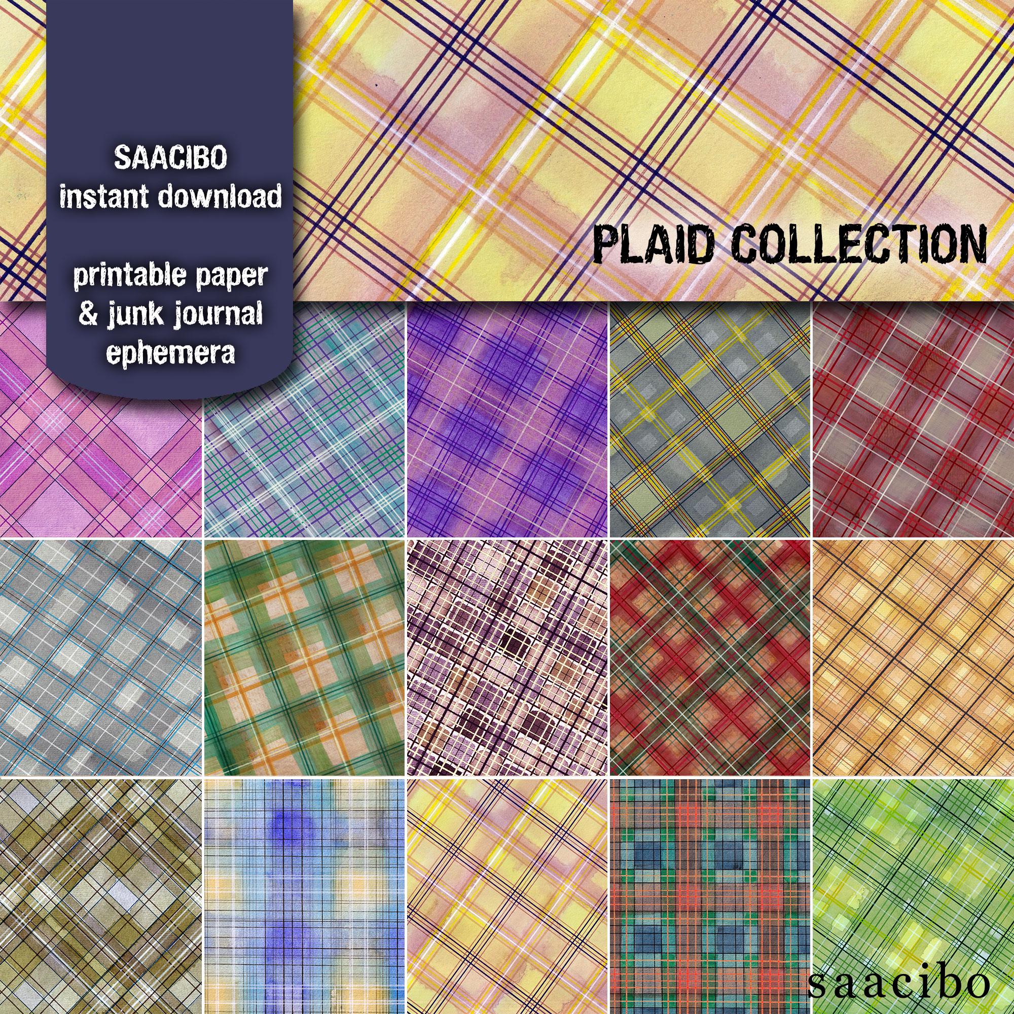 Plaid Collection, Original Artwork, Printable Images, Instant Download ...