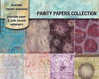 Painty Papers Collection, Printable Images, Original Art, Instant Download, Digi Kit, Digital Prints