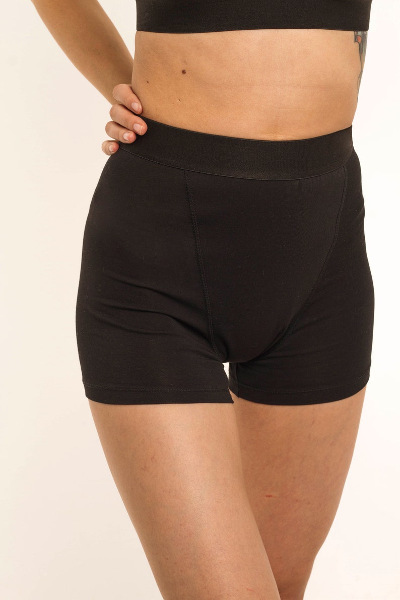 Period briefsshorts with an enlarged absorbentfor in black Etsy