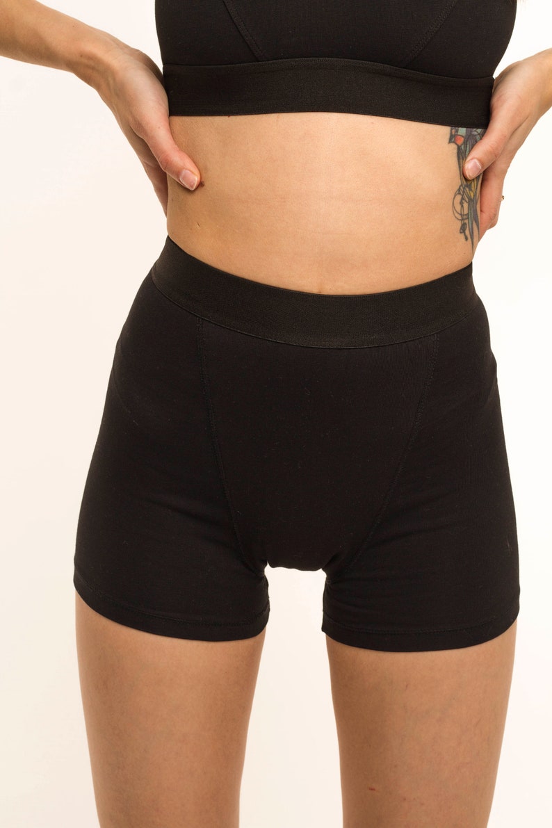 Period briefsshorts with an enlarged absorbentfor in black Etsy